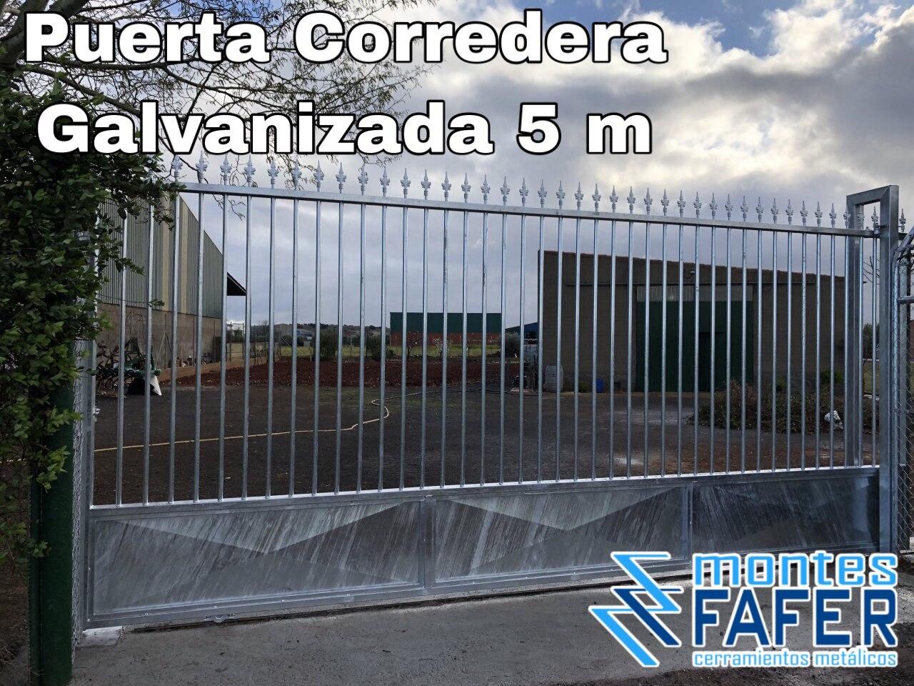 Puerta corredera de 5 metros galvanizada